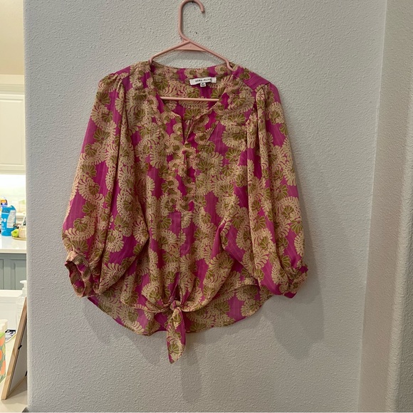 Rose & Olive Pink and tan Floral Blouse - Picture 7 of 8